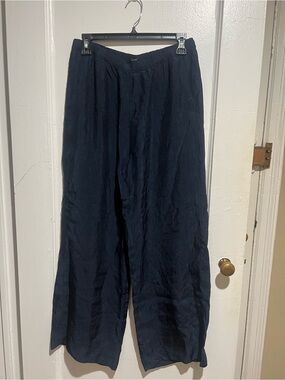 J. Crew Navy Wide-Leg Silky Joggers